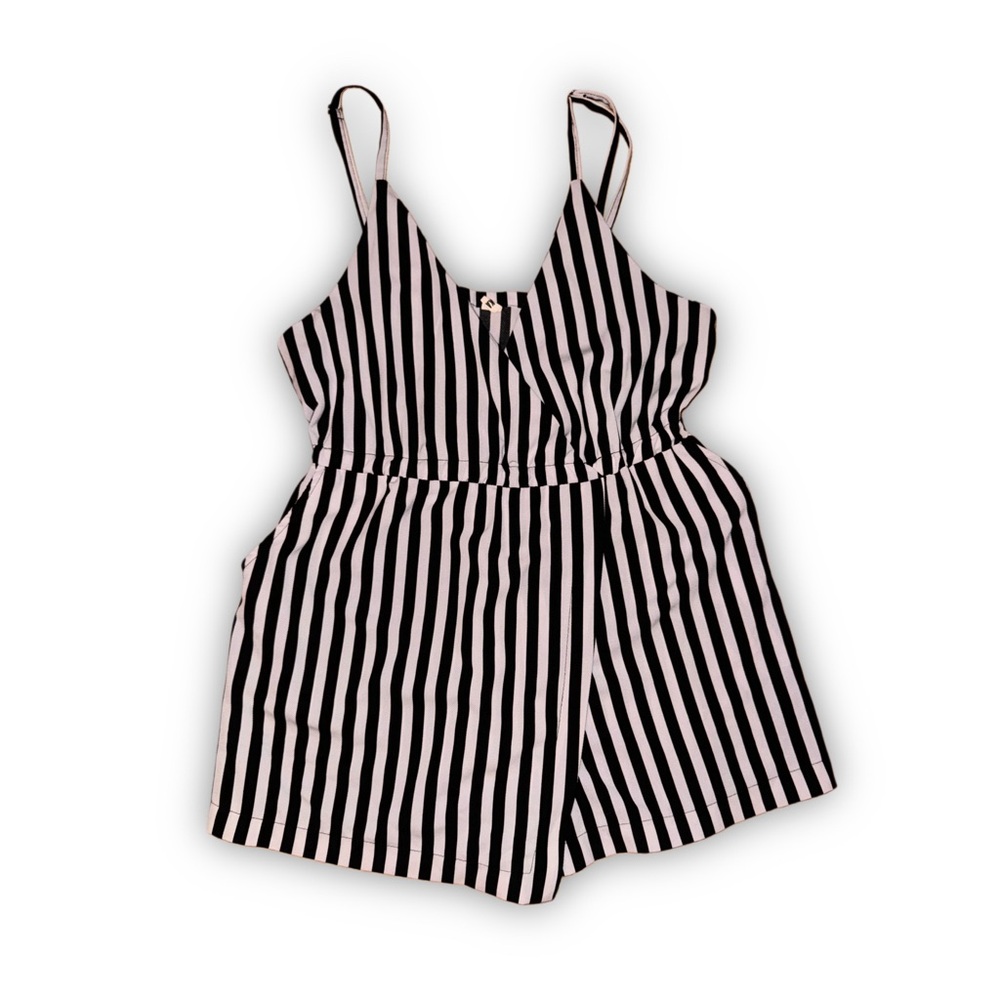 Black & White Striped Romper